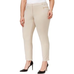 NWT Calvin Klein Modern Essentials Straight Slim Leg Zip Pants Gray Sz 22W